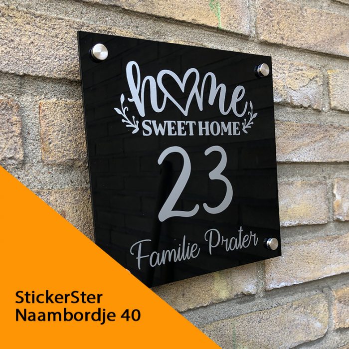 naambordje voordeur home sweet home