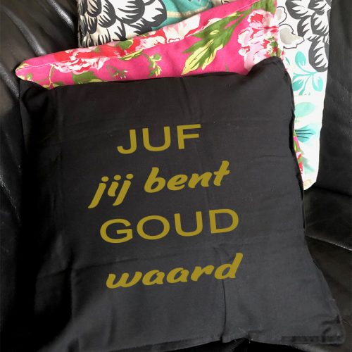 Kussenhoes met tekst juffendag