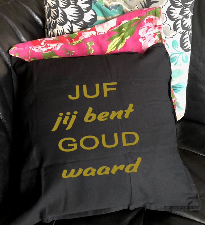 Kussenhoes met tekst juffendag