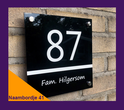 Naambordje voordeur 41