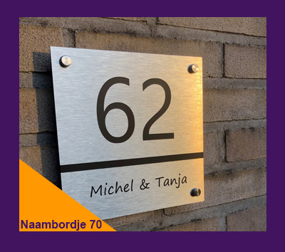 Naambordje voordeur 70